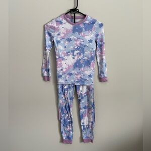 Cuddl Duds Kids Pajama Set in Blue and Pink Starry Design